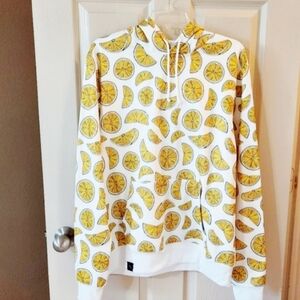 Brooklyn Men's Light Weight Lemon Printed Hoodie SZ M